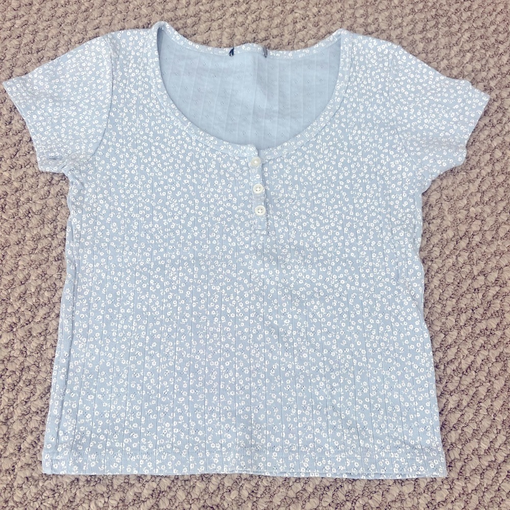 Brandy Melville floral eyelet top